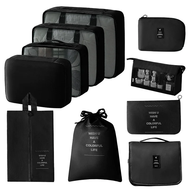 7/8/9/10 Stuks Set Reisorganisator Opbergzakken Koffer Verpakking Cubes Set Koffers Draagbare Bagage Kleding Schoen netjes Pouch Opvouwbaar