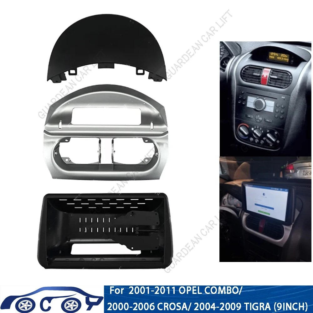 For 2001-2011 OPEL COMBO/ CROSA/TIGRA (9INCH) Car Radio Fascias Android GPS Stereo Player 2 Din Head Unit Panel Dash Frame