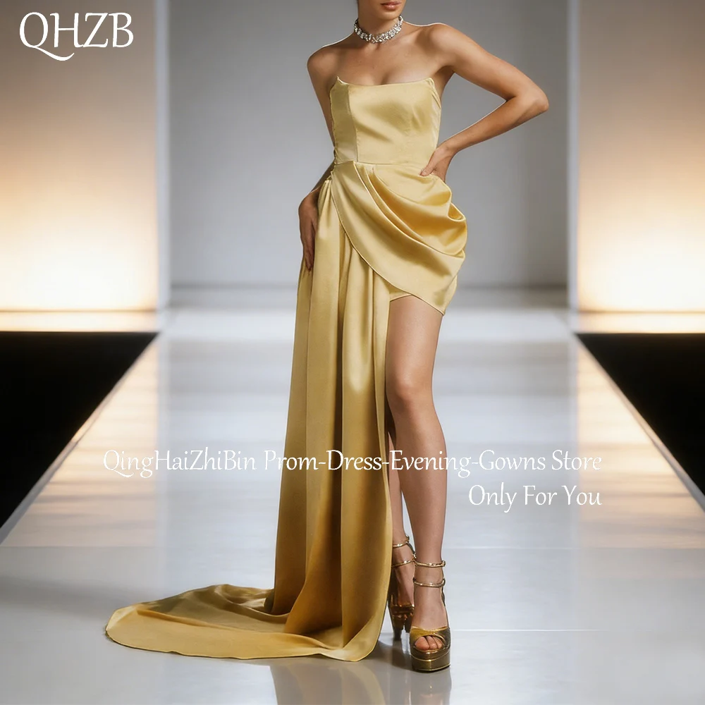 

Customized Sexy Gold Sweetheart Party Dresses for Special Events Sleeveless Side Slit Woman Birthday Prom Evening Dress 2026