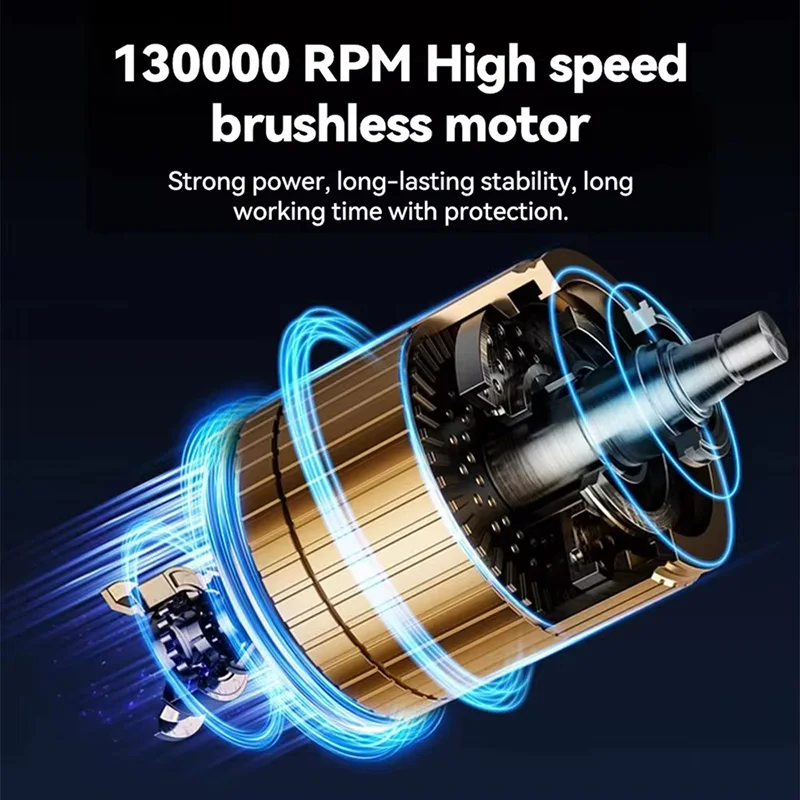 130000RPM Turbo Jet Fan Mini Air Blower Adjustable Wind Speed 52m/s Handheld Brushless Motor Electric Dust Dryer Car Office Home