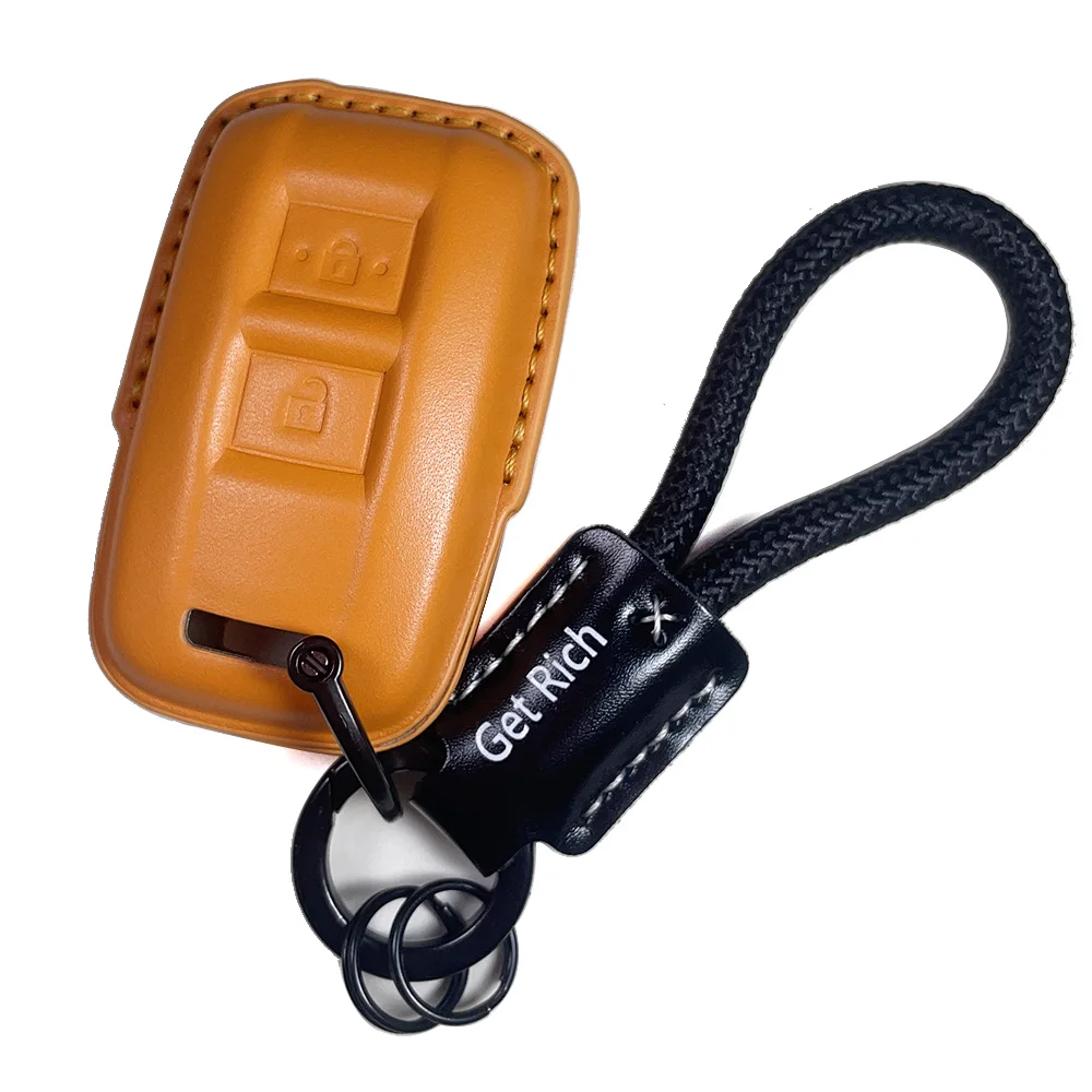 حافظة مفاتيح السيارة من الجلد الطبيعي لسيارة تويوتا لاند كروزر LC70 LC71 LC76 LC78 LC79 LC 70 71 76 78 79 غطاء لاقط ملحقات حقيبة فوب