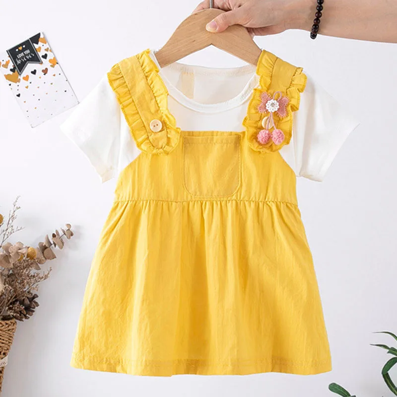 Baby Girl Clothes Princess Dress Birthday Party Toddler Girl Costume Cool Summer Children Clothing Short Sleeve Kid Outfit A1101