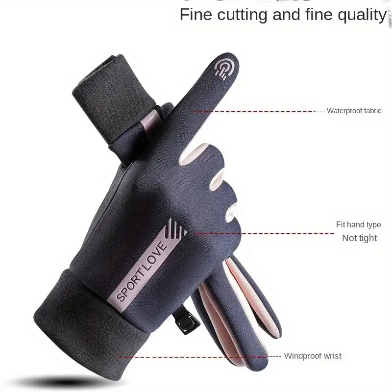 冬用手袋女性男性サイクリングバイクサーマルフリース耐寒性防風防水自転車暖かい屋外ランニングスキーミトン