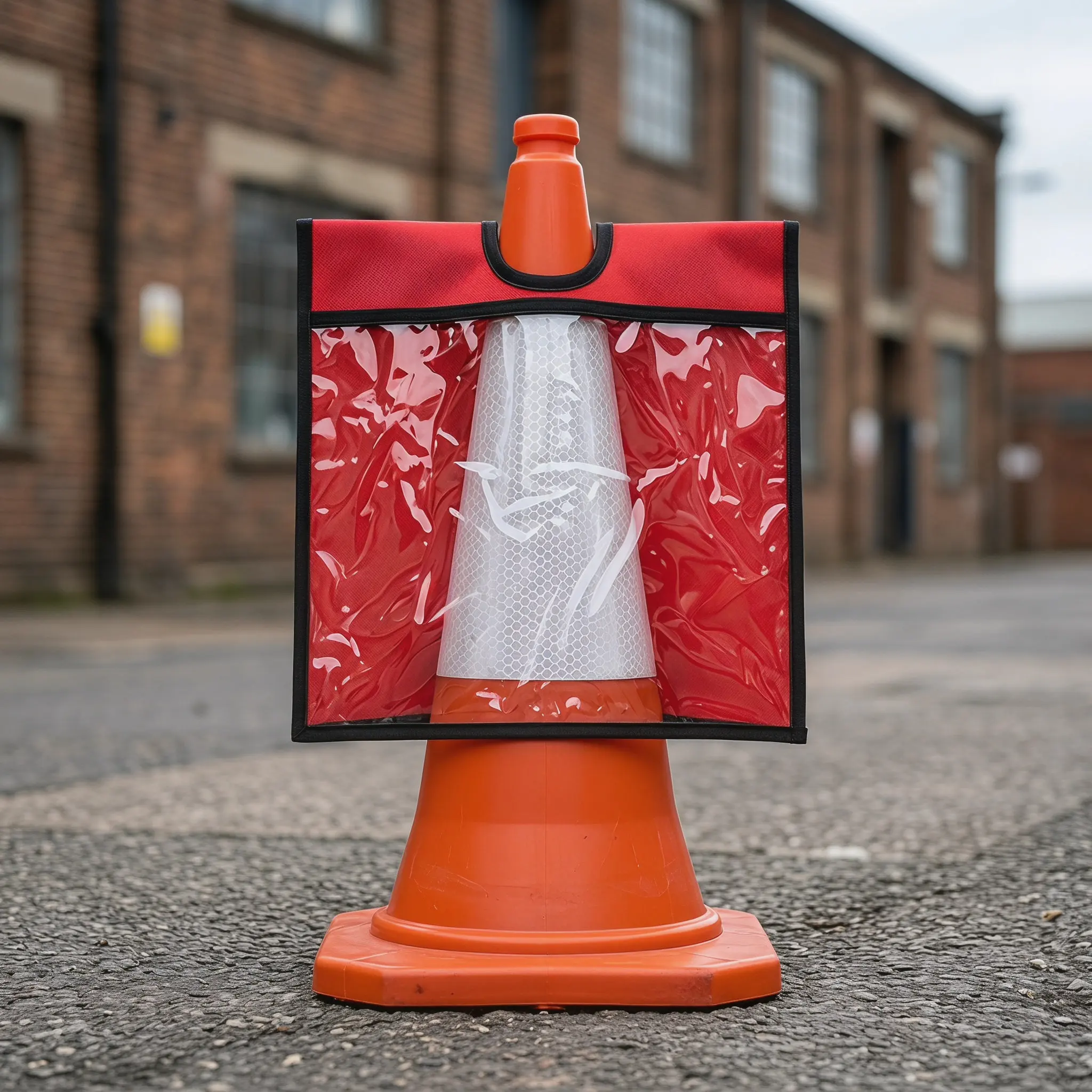 2pcs-traffic-cone-covers-heavy-duty-pvc-pe-material-easy-install-warning-sleeve-for-road-work-safety-sign-a4-size