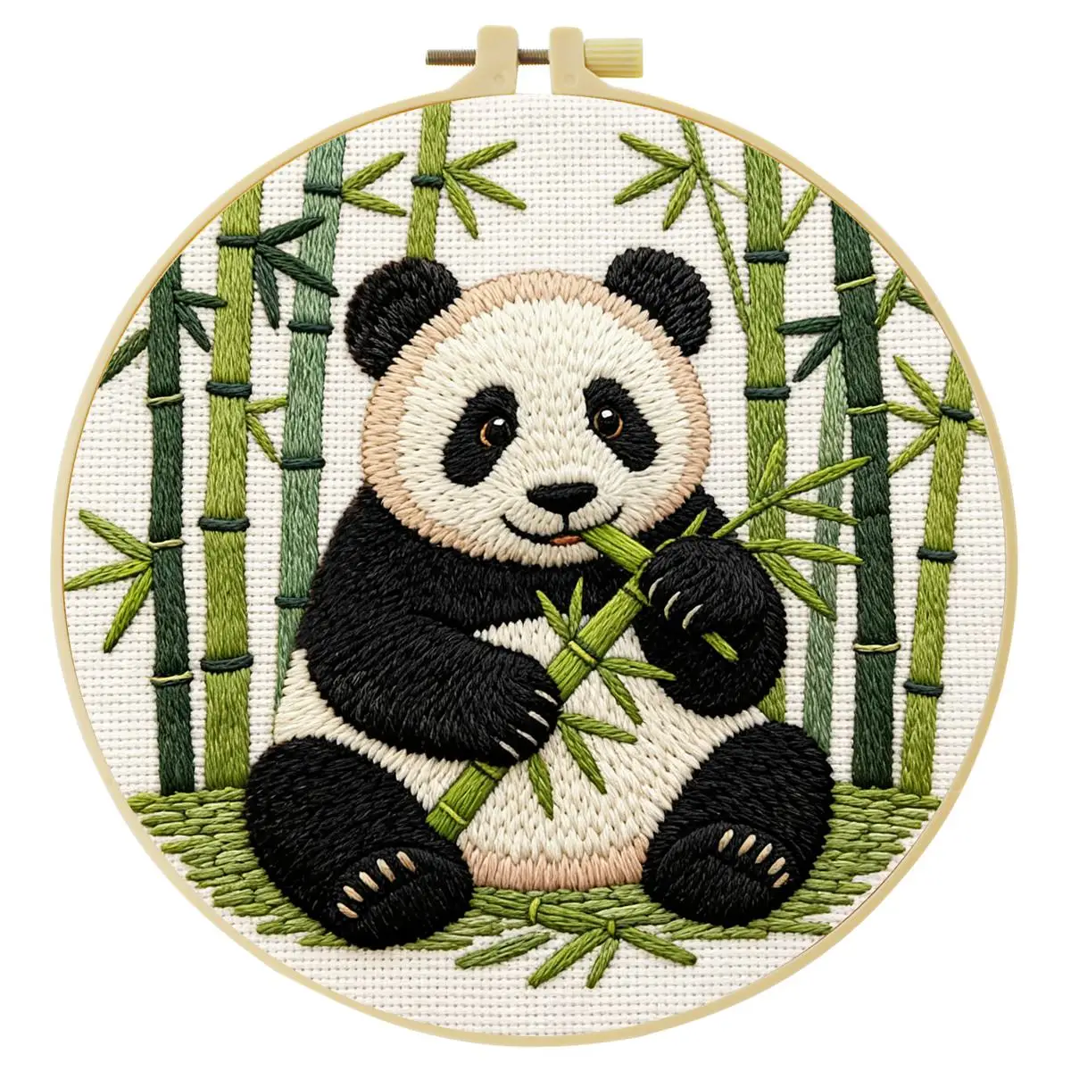 1 Stück 20X20CM/15X15CM 7,87/6,3 Zoll Tier - Panda Stickerei Starter-Kit DIY-Kit DIY-Stickerei-Set Handarbeiten Heimdekoration – Detail 3