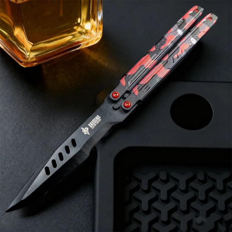 

Складной тренировочный нож-бабочка из алюминиевого сплава с ЧПУ, имитирующий нож-бабочка, для киберспорта (CS:GO)