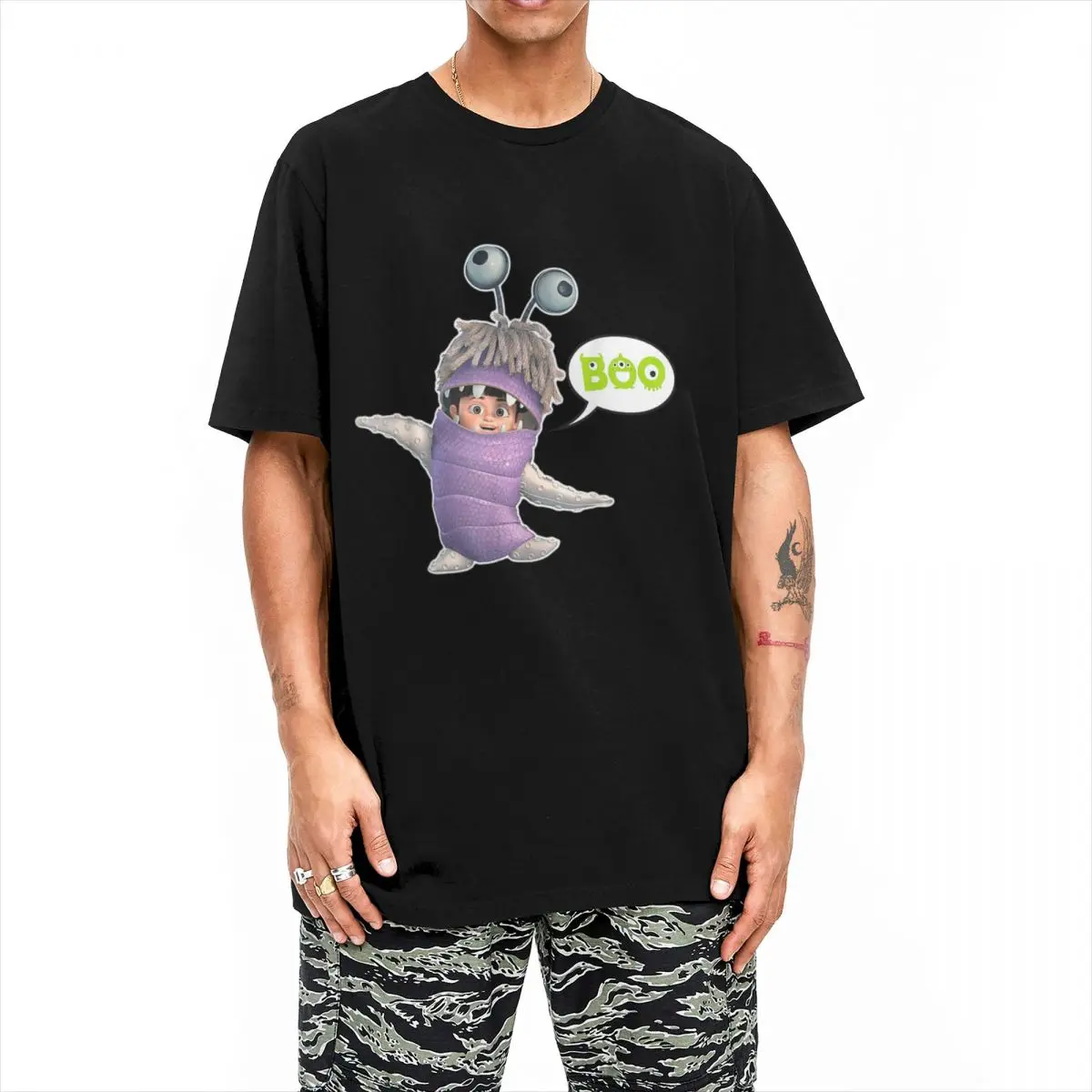 Monsters Inc Boo Traje Dança T-shirt para Homens e Mulheres, 100% Algodão T Shirt, O Neck, manga curta, gráfico impresso roupas