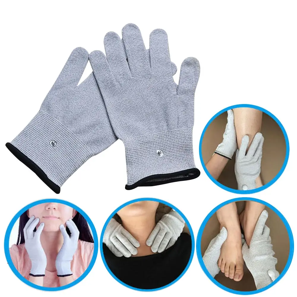 EMS Massager Gloves for Tens Machine Acupuncture Therapy Massager Meridian Physiotherapy Massager Accessories Electrodes Pads