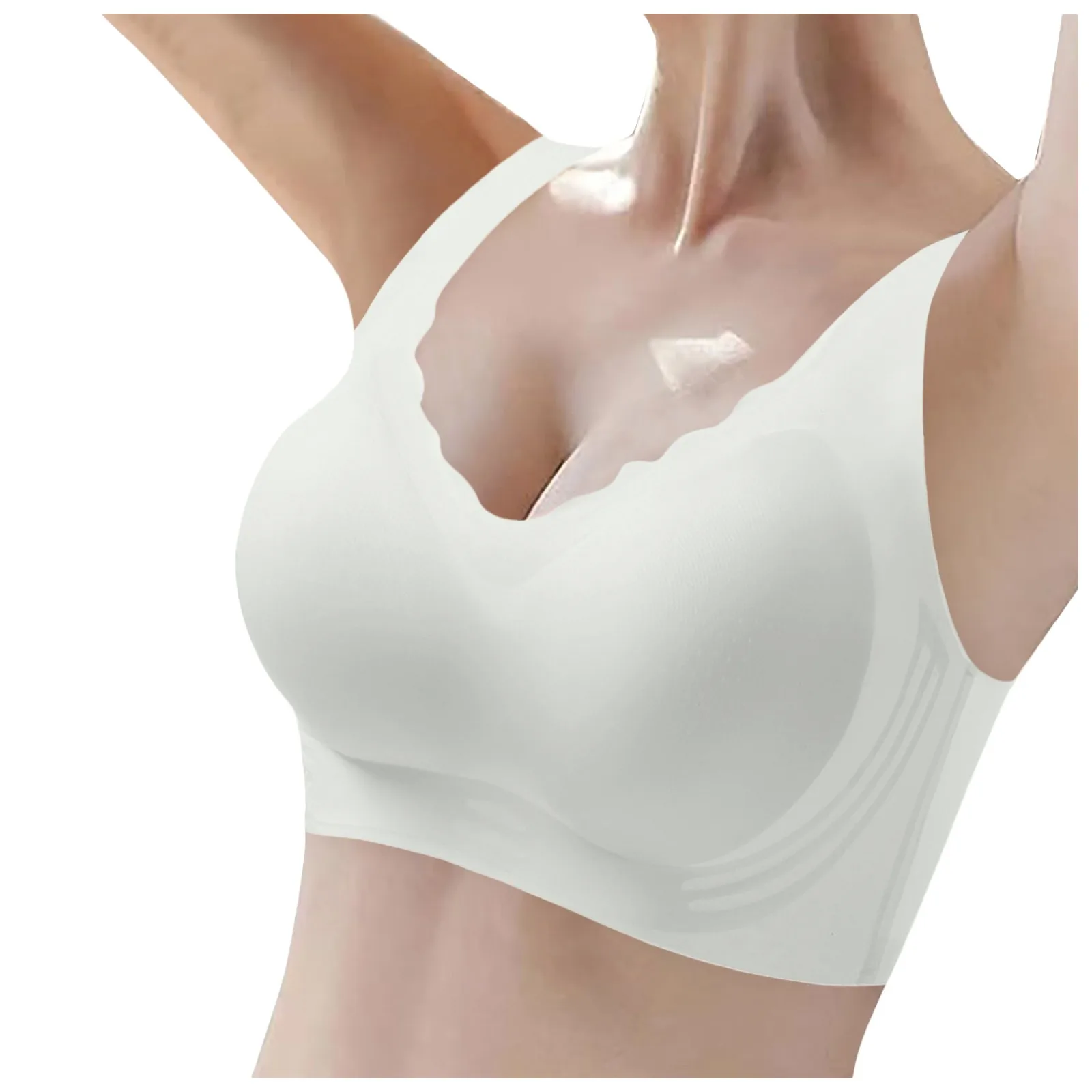 

Underwear For Women Comfort Sexy Seamless Bras No Underwire Scalloped Push Up Soft Wireless Vest Brassiere