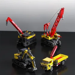 SEMBO 4in1 Rotary Drilling Rig Building Blocks City Construction Engineering Vehicle Excavator Truck Bricks Kids Toys Boys Gifts