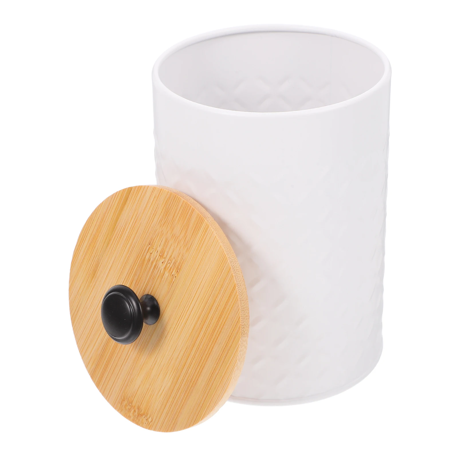 

Coffee Bean Storage Canister Airtight Bamboo Lid Iron Material Kitchen Counter Container Grains Holder Rice Dispenser Sugar