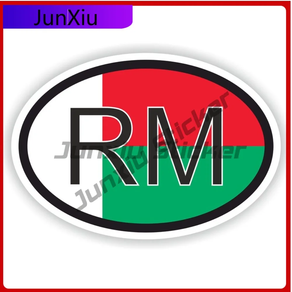 

Madagascar Country Code Rm Oval Sticker With National Flag Badge Sticker Scratch Cover Sticker Auto Rv Stickers Custom Logo Deca