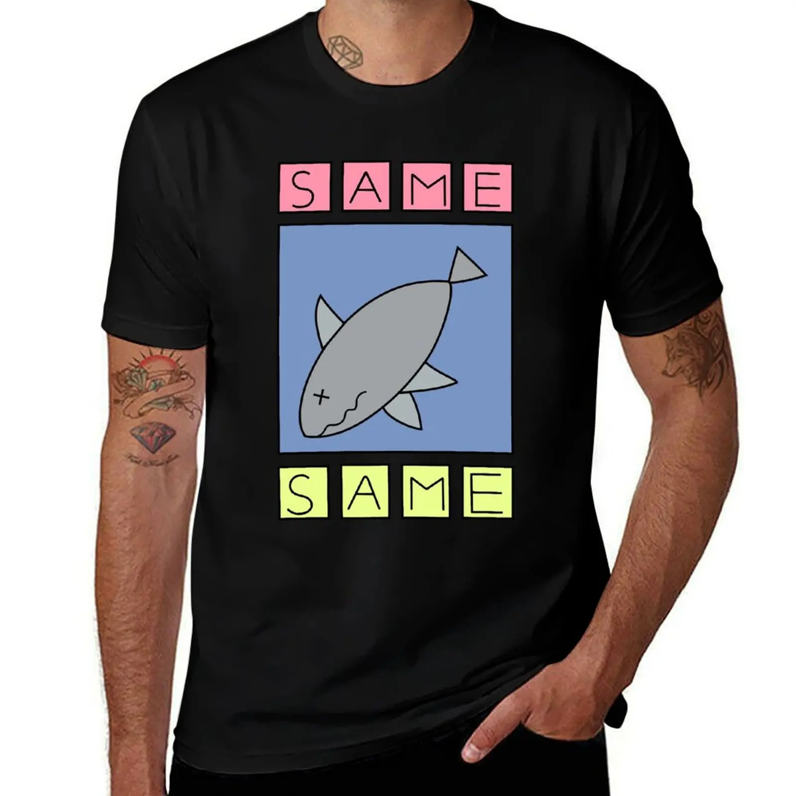 

100% same cotton (shark) - high man t shirt Essential personalised shirts T-Shirt cotton shirt T-Shirt t t quality nichijou