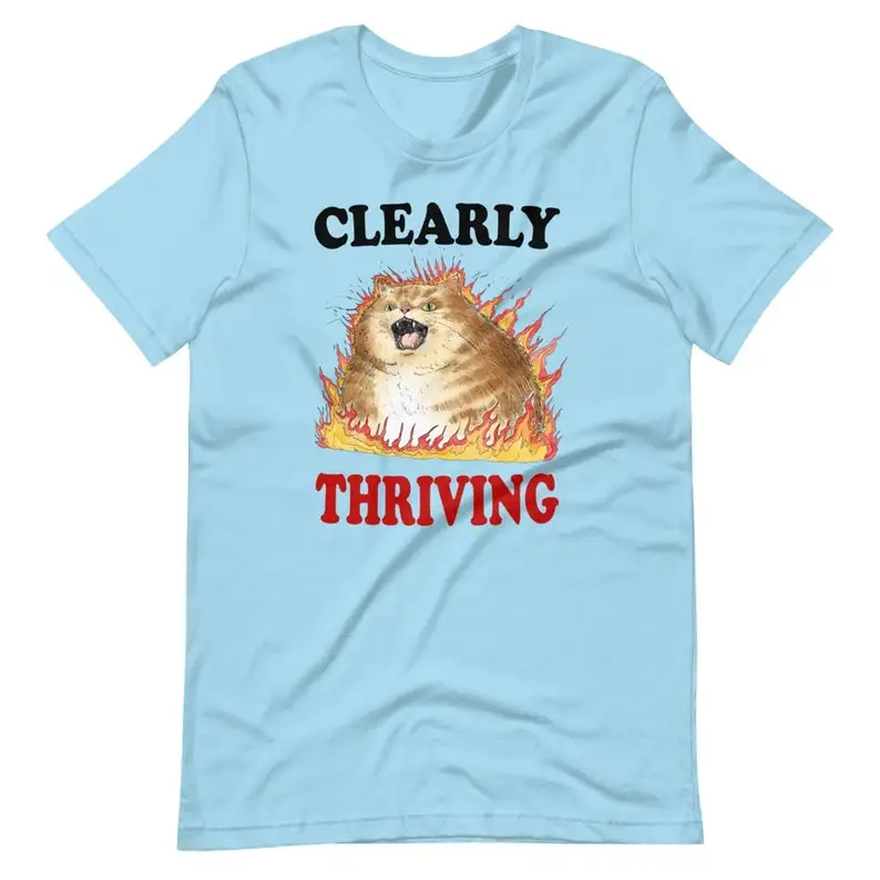 Thriving Unisex t-shirt Adult Regular Fit O-Necked Tees Cotton Men's Printed Tops
