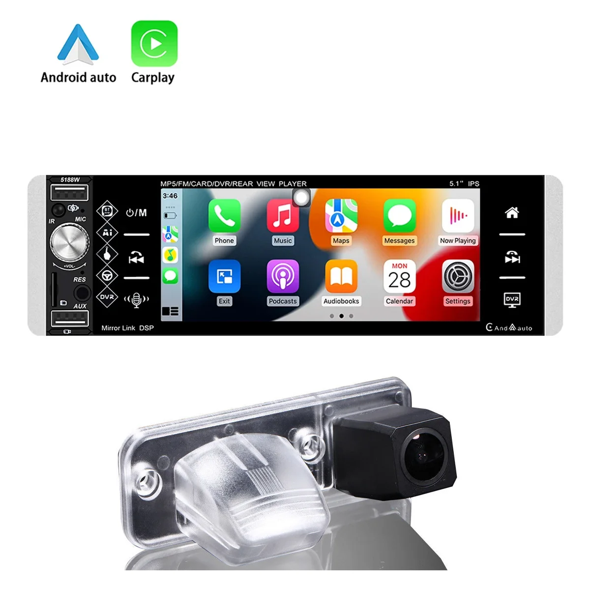 Android Auto car radio Bluetooth Carpaly GPS Navigation+HD rear view camera for VW Multivan T4 Mk4 Transporter Cargo/ VW Golf 2
