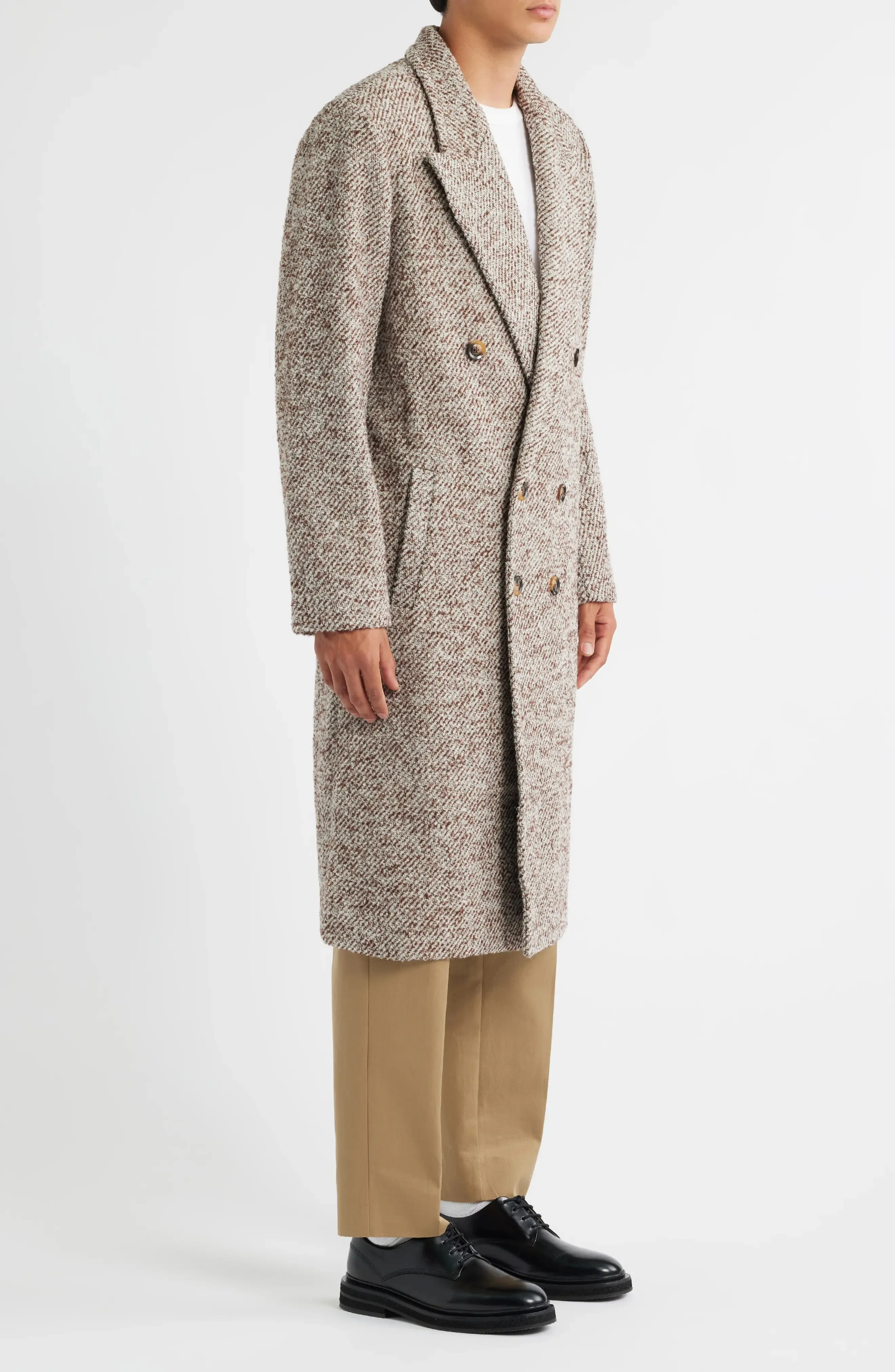 Cappotto di lana vintage a spina di pesce Fo rMen 1 pezzo grande risvolto manica lunga spessa elegante soprabito moda autunno inverno personalizzato