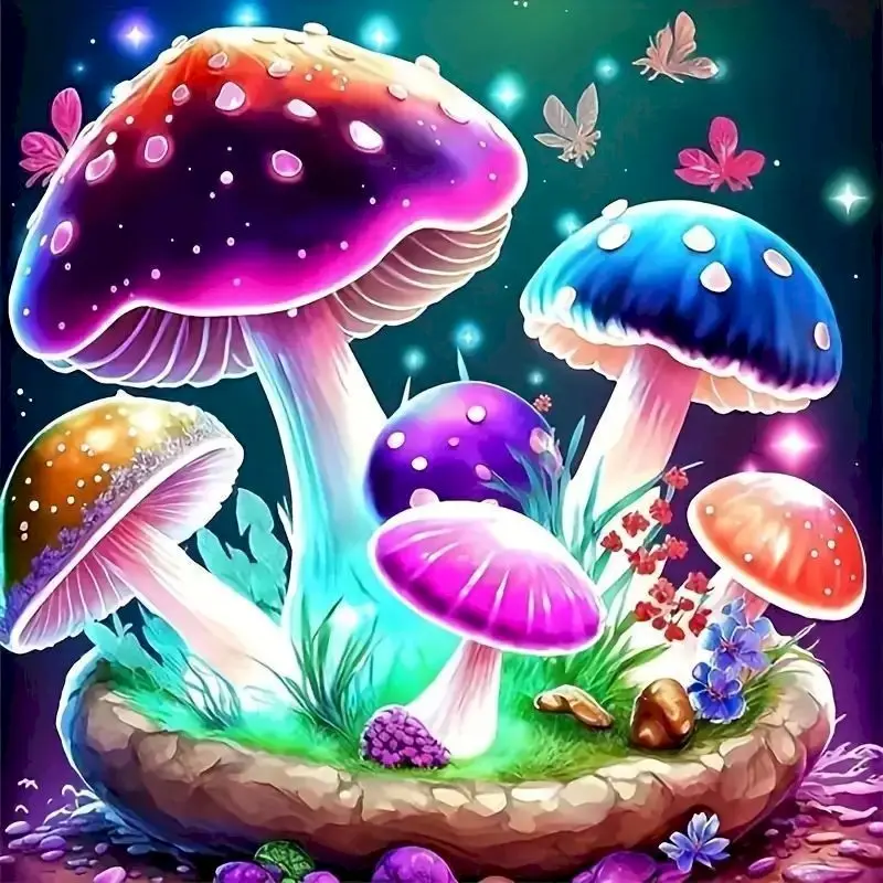 

GATYZTORY Diamond Painting Mushroom New Arrival Embroidery House Picture Full Square 5D DIY Diamond Mosaic Landscape Wall Art
