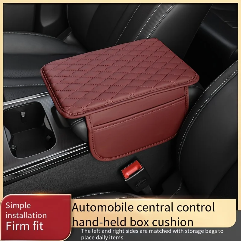 1pc Car Armrest Box Heightening Pad With Side Storage Bag, Car Armrest Box Lengthening Widening Pad, Universal For Four Seasons