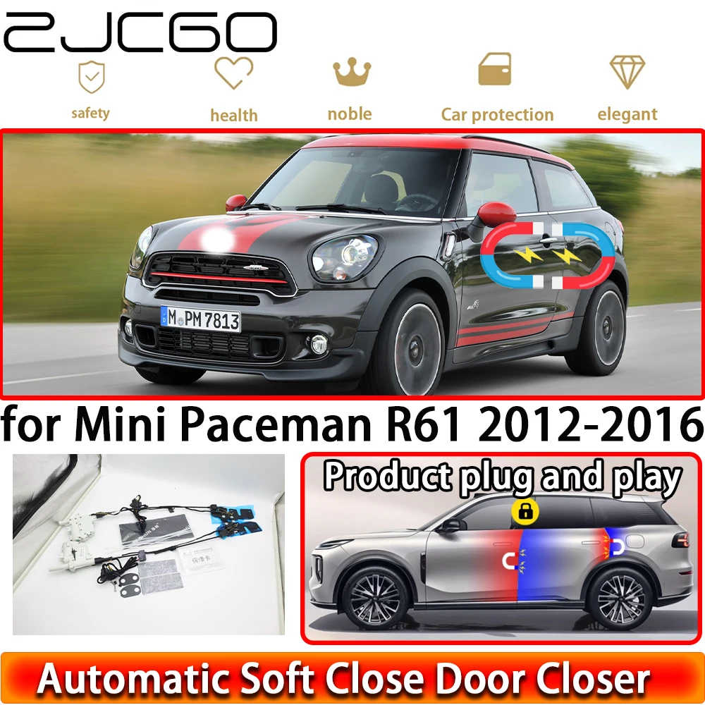 

ZJCGO for Mini Paceman R61 2012-2016 OEM Soft Close Door Kit Power Closing Latch System Auto Pull Door Easy Close Plug & Play