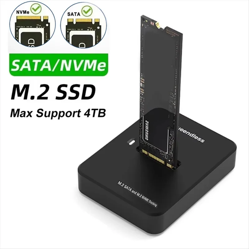 Dual Protocol M.2 NVME SATA SSD Docking Station Base External SSD Hard Disk Enclosure 10G Online Reading Writing Speed SSD Case