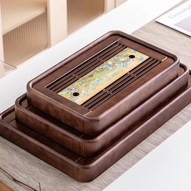 s*-Wooden Table Tea Tray Plate Mini Rectangle Drainage Storage Luxury Tea Tray Hospitality Coasters Bandeja Madera Home Products