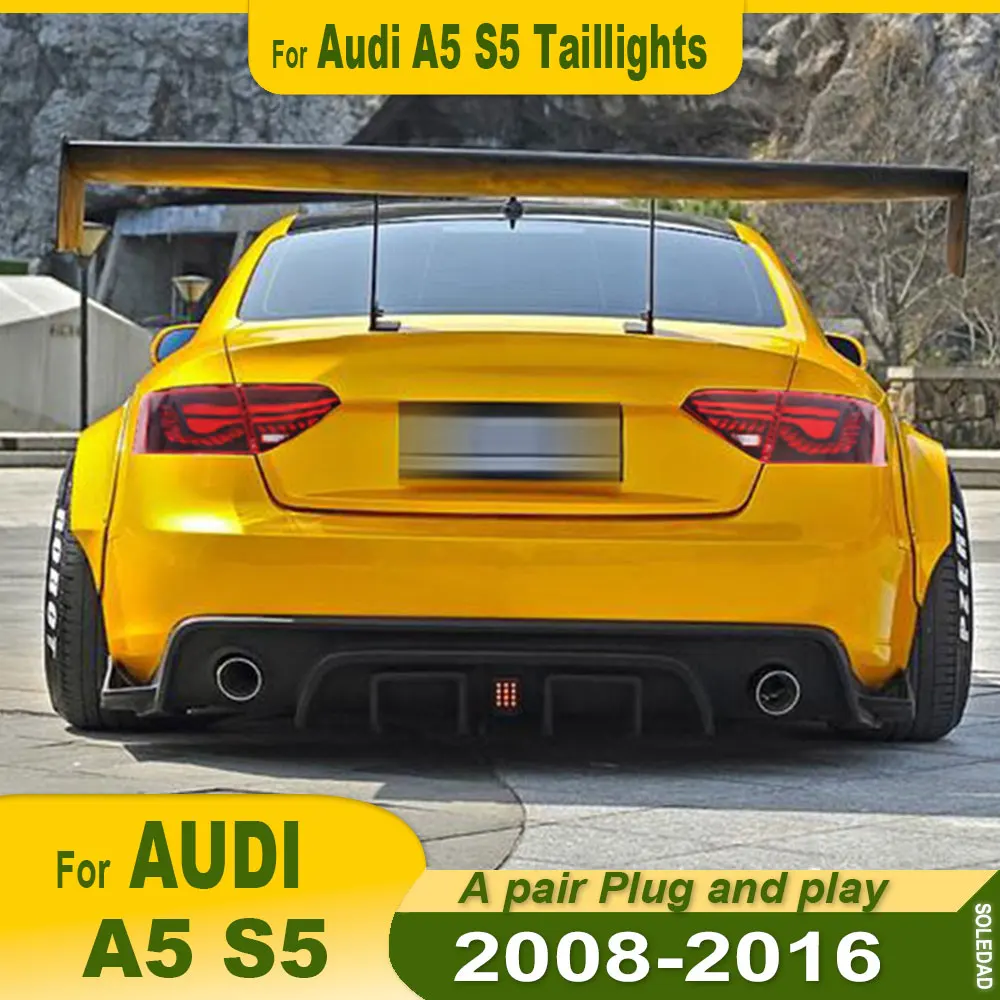 2pcs Tail lights For Audi A5 S5 2008 2009 2010 2011 2012 2013 2014 2015 2016 LED Trailer Lights Tail Lamp Assembly Plug And Play