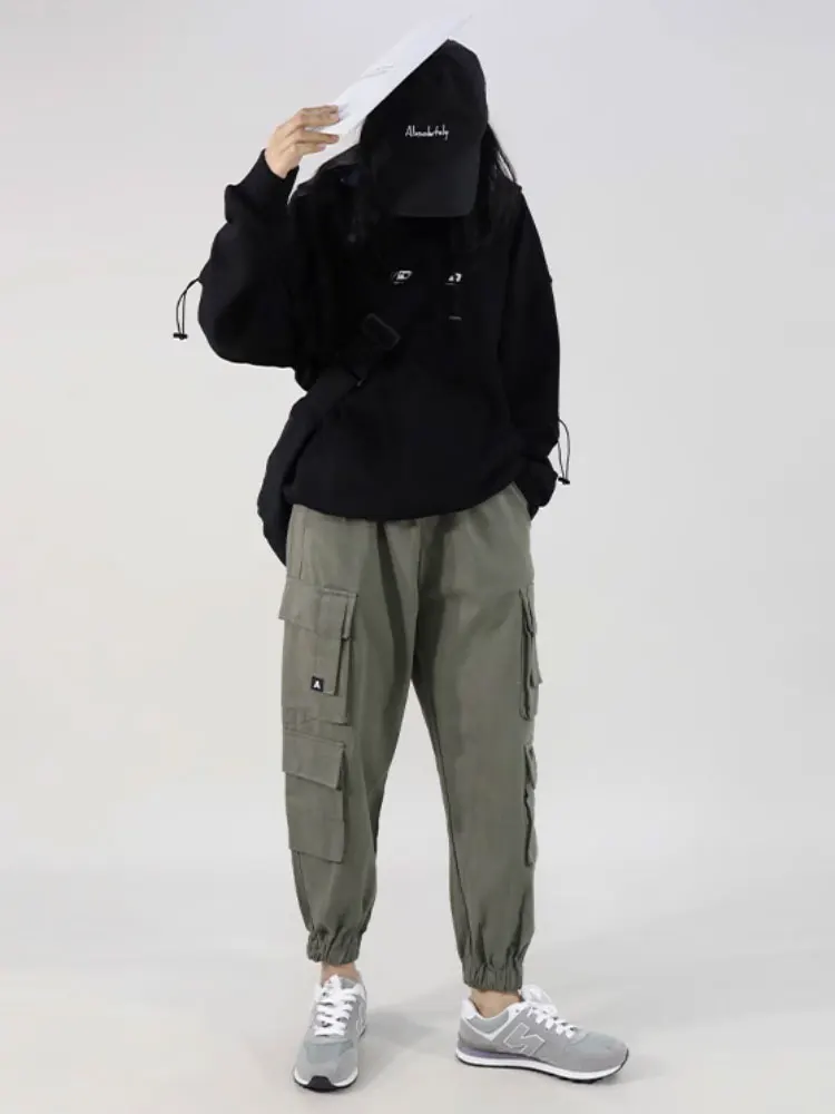 

Plus size workwear pants women's new style ankle binding and assault pants high waisted sports and casual hip-hop pants