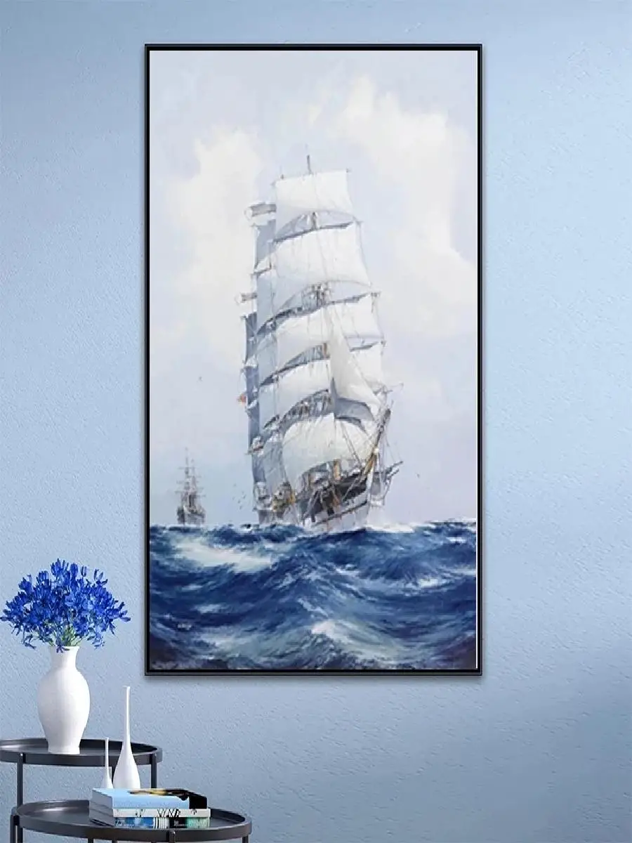 Giant Ship Seascape Sailboat Art Canvas Paintings  Stunning Wall Art Posters and Prints for Living Room Decor  Perfect Home Deco