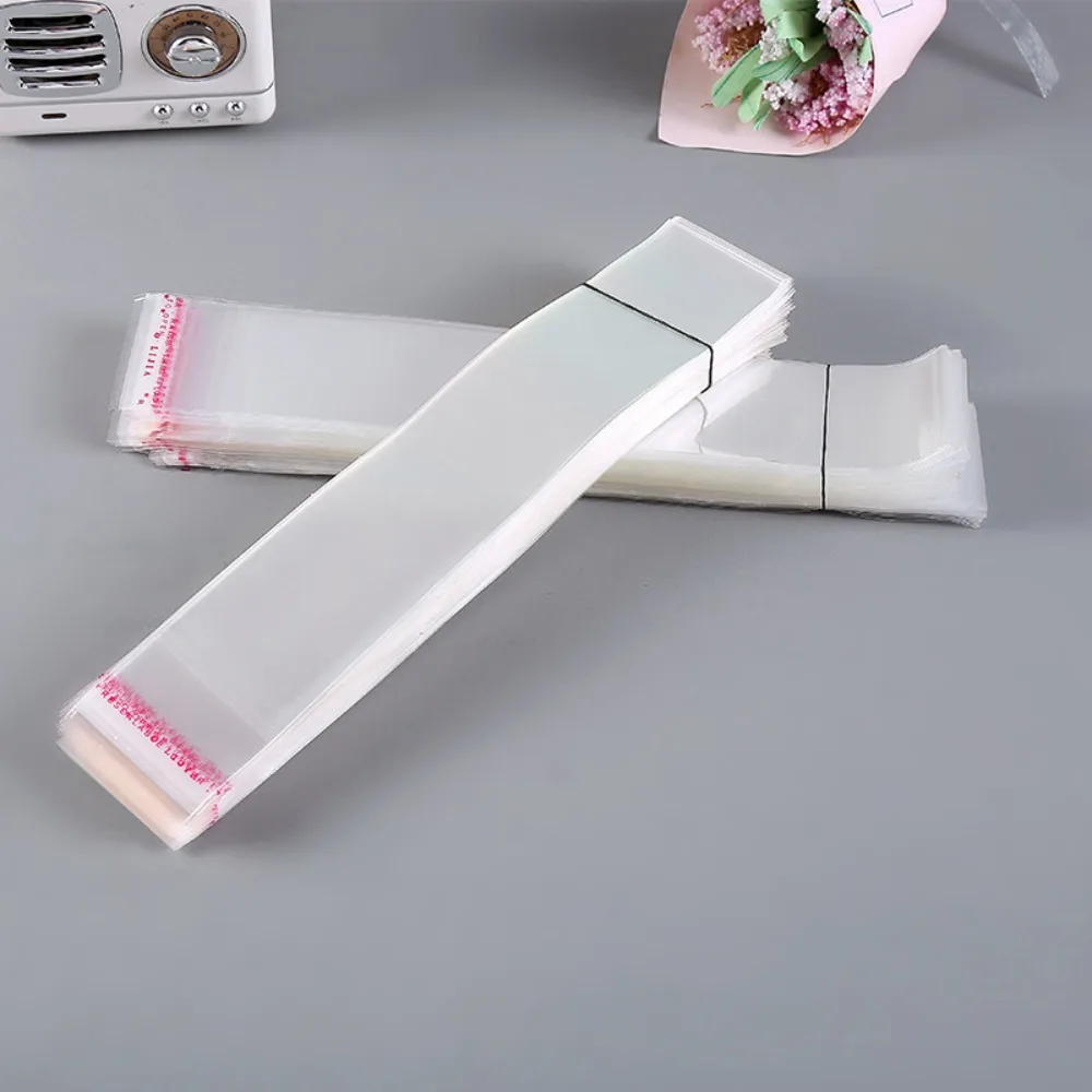 100Pcs Transparent Self Adhesive Bag Self Sealing Small Bags for Pen Jewelry Candy Packing Resealable Gift Cookie Packaging Bag