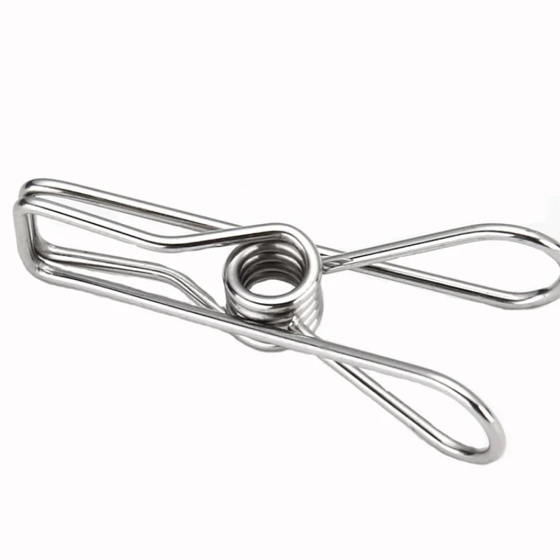 6cm/6.5cm Stainless Steel Clips Clothes Pins Pegs Holders Clothing Clamps Sealing Clip Household Clothespin Clips for Hangers