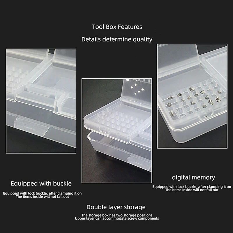 1Pc Multifunctional Double Layer Storage Box For Mobile Phone Motherboard IC Parts Repair Tools Container Collector