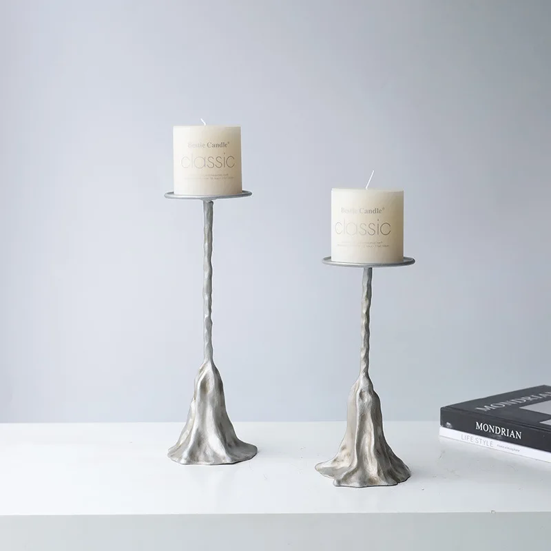 Nordic simple modern light luxury geometric art candlestick ornament model room hotel restaurant living room table decoration
