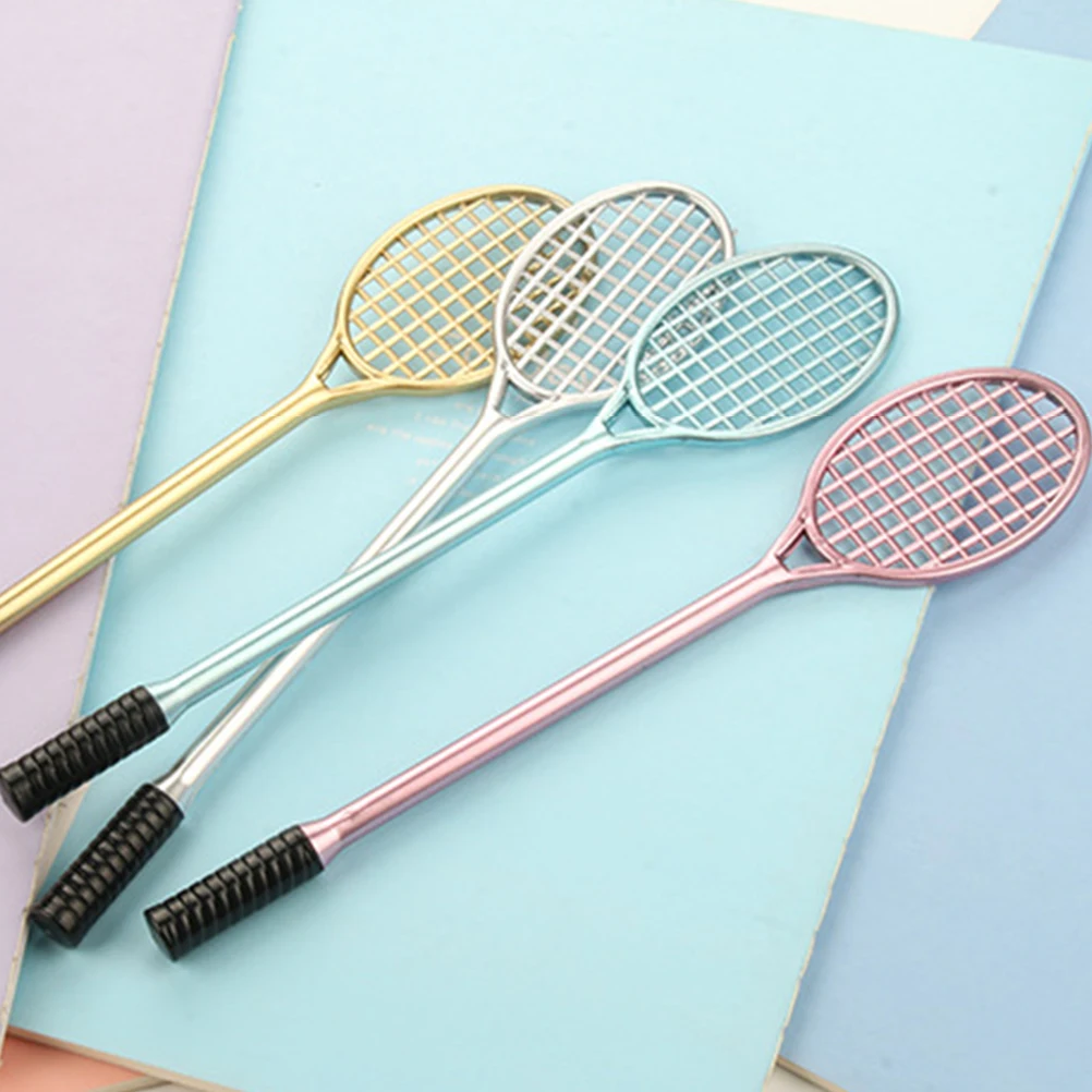 

24PCS Badminton Racket Gel Pen Colorful Pens Ink Cute Kids Ballpoint Grid Colored Fun Stationery Lightweight Quality