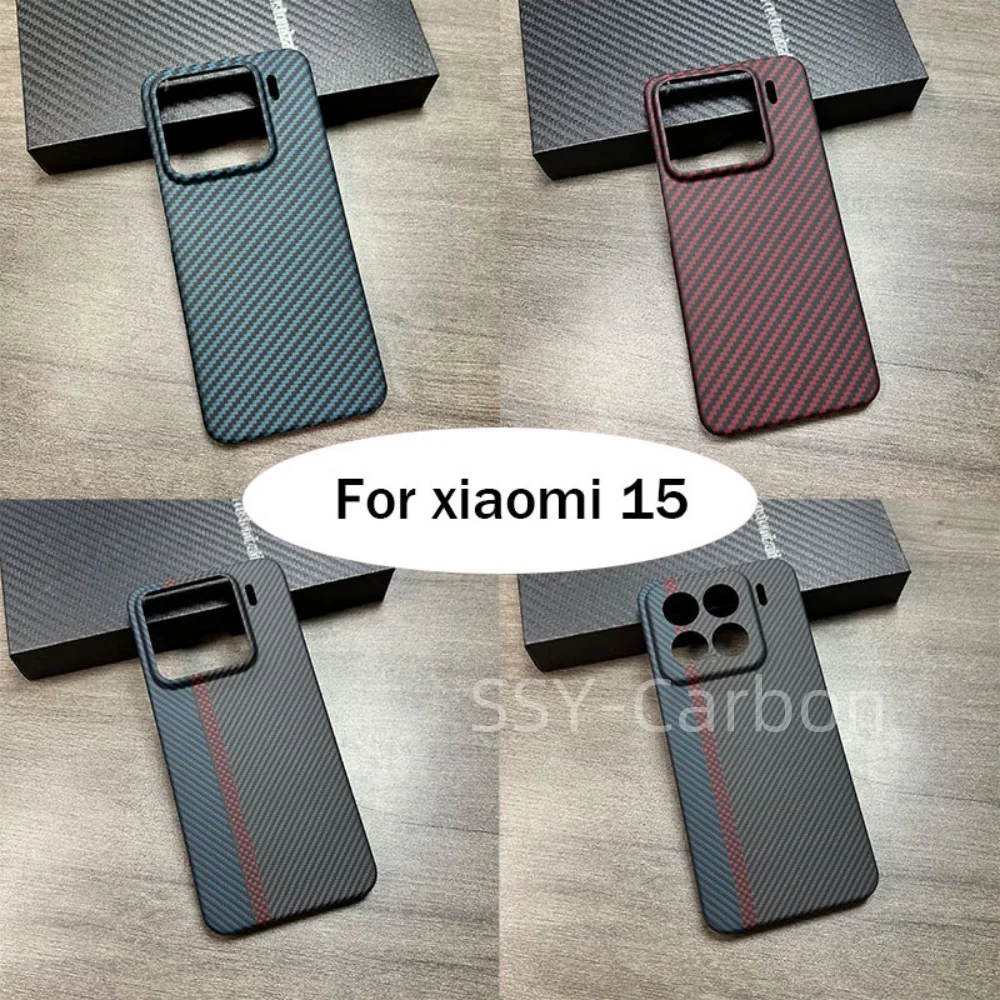 

Чехол из настоящего углеродного волокна для Xiaomi 15, кевларовый арамидный чехол, ультратонкий легкий защитный чехол для телефона, прочный прочный корпус
