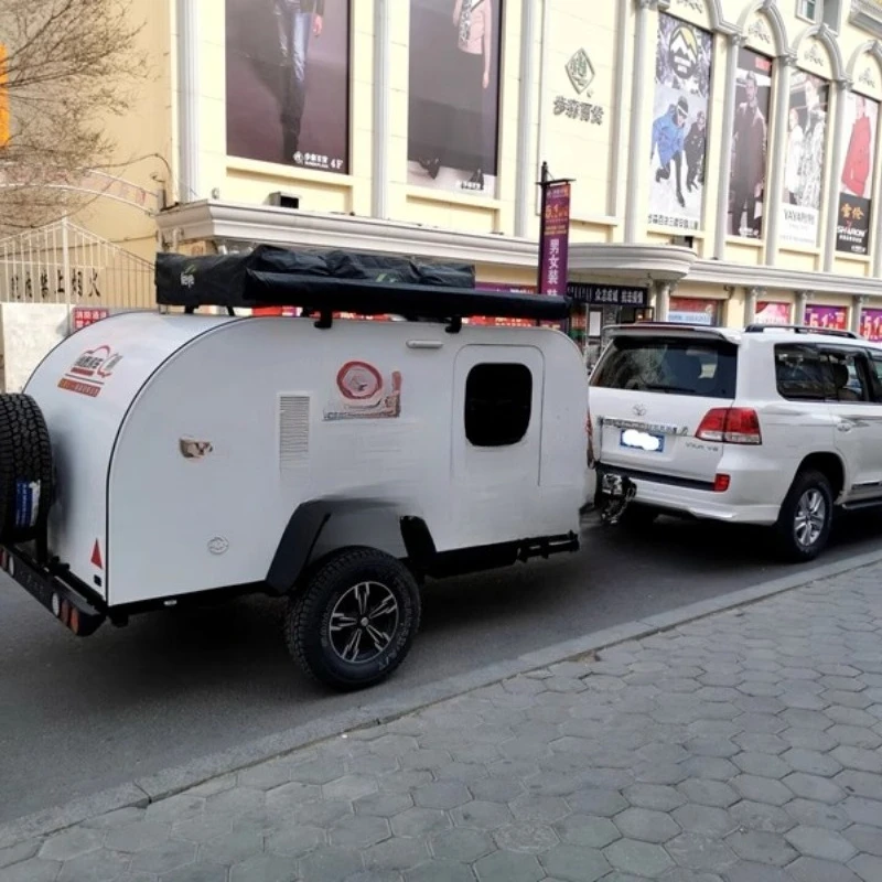 Small trailer off-road water drop trailer RV brand camper can be licensed coffee ice cream milk tea truck