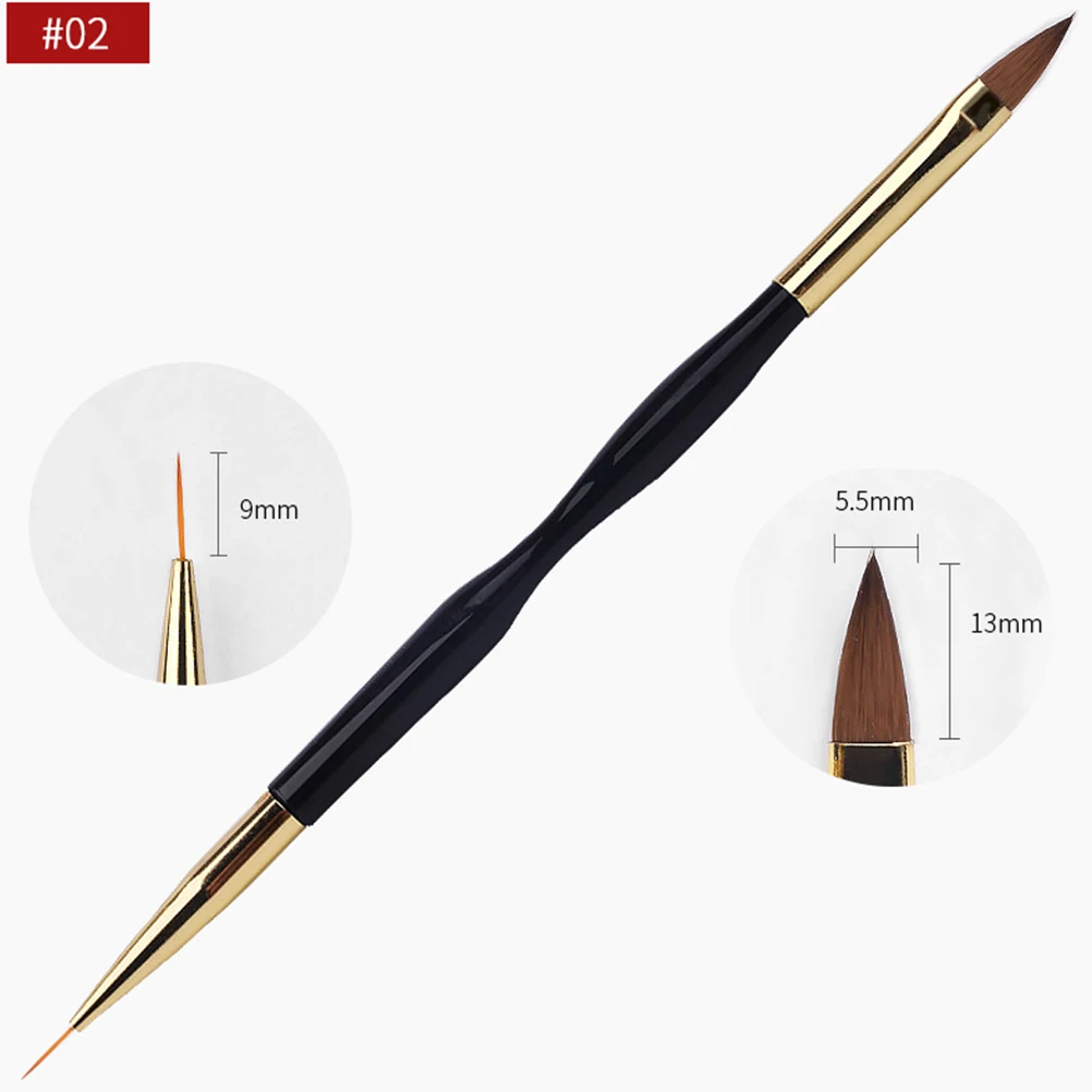 

3pcs Double Head Brush Tool Small Size Lightweight Nail Art Design Pull Line Pen Creative Chic Gift For Fine Detailing