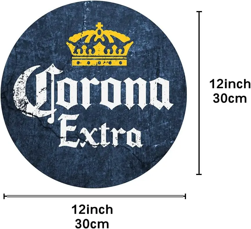 Corona Round Retro Vintage Tin Sign, Corona Beer From Mexico, Home Bar Man Cave Decor, 12x12 Inch Beer Bar Sign，Home Party Bar R