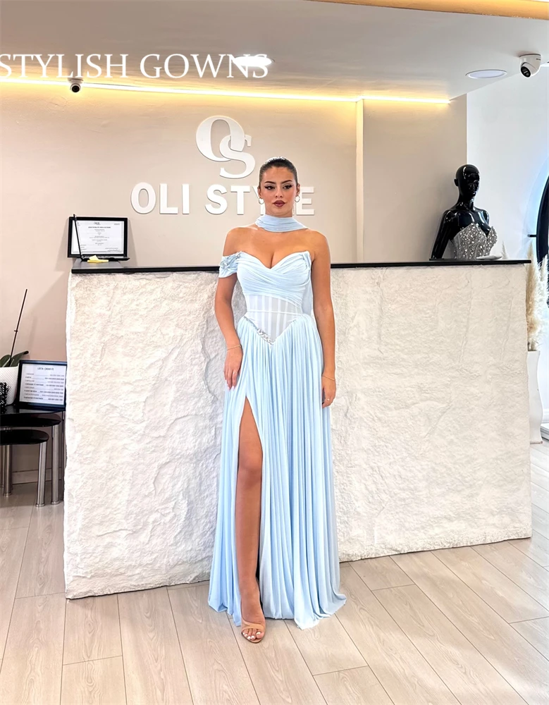 니콜 오프숄더 이브닝 드레스 우아한 파티 드레스 2025 리본 우아한 드레스 럭셔리 맞춤 제작 라인 A 여성용 프롬 드레스