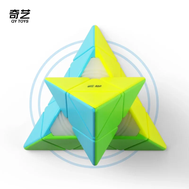 [ECube] QiYi QiMing S2 Pyraminx QiMing 스티커가 없는 검은색 스티커가 있는 3x3x3 매직 큐브 어린이를 위한 전문 Cubo 퍼즐 장난감