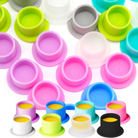 200pcs Tattoo Ink Cup Mix colors Disposable Silicone Tattoo Pigment Cup Eyebrow Lip Color Pigment Cup Tattoo Pigment Holder