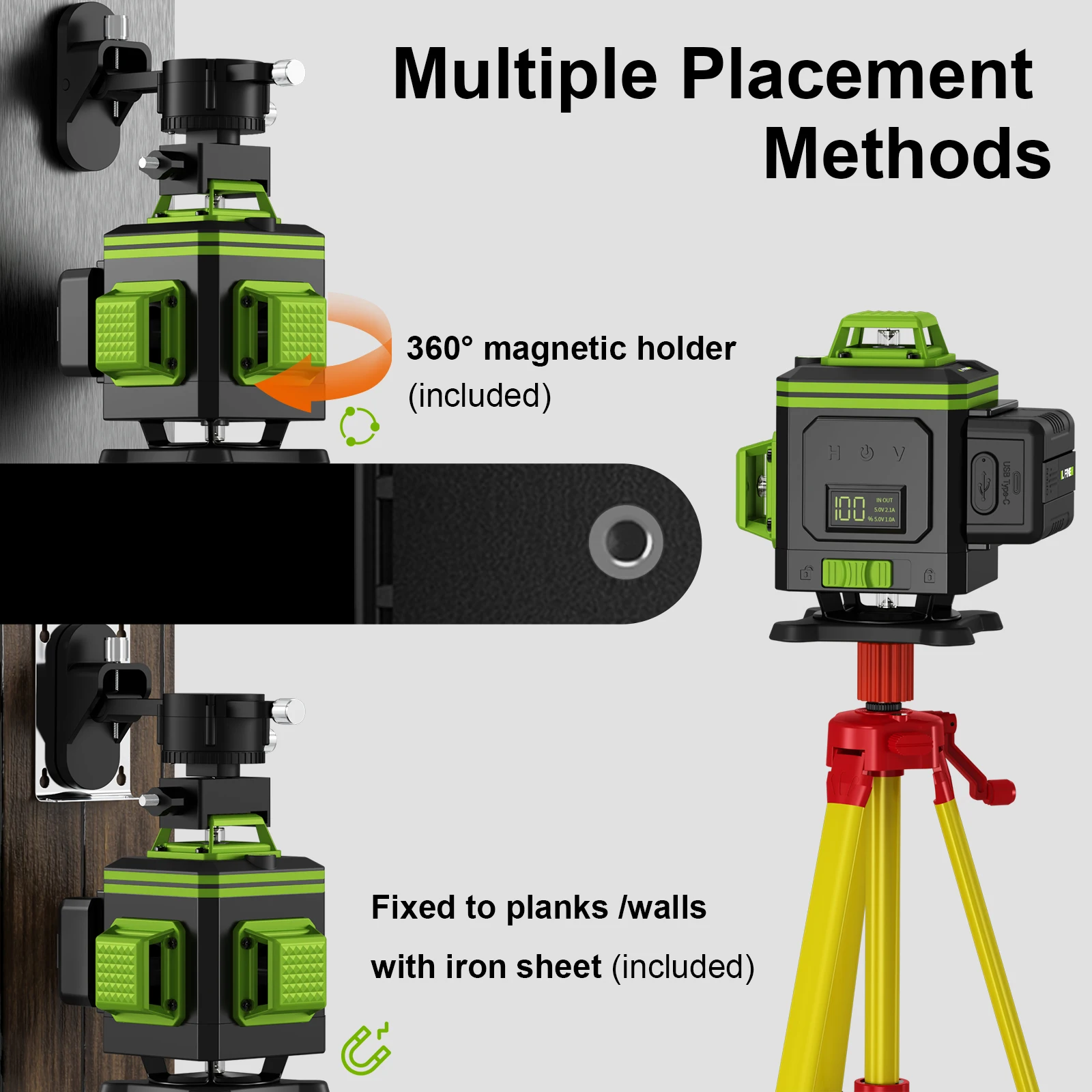 Lfine 4D 16 Lines Laser Levels 360°Self-leveling with Tripod and Suitcase Professional Horizontal And Vertical Laser Level Tool