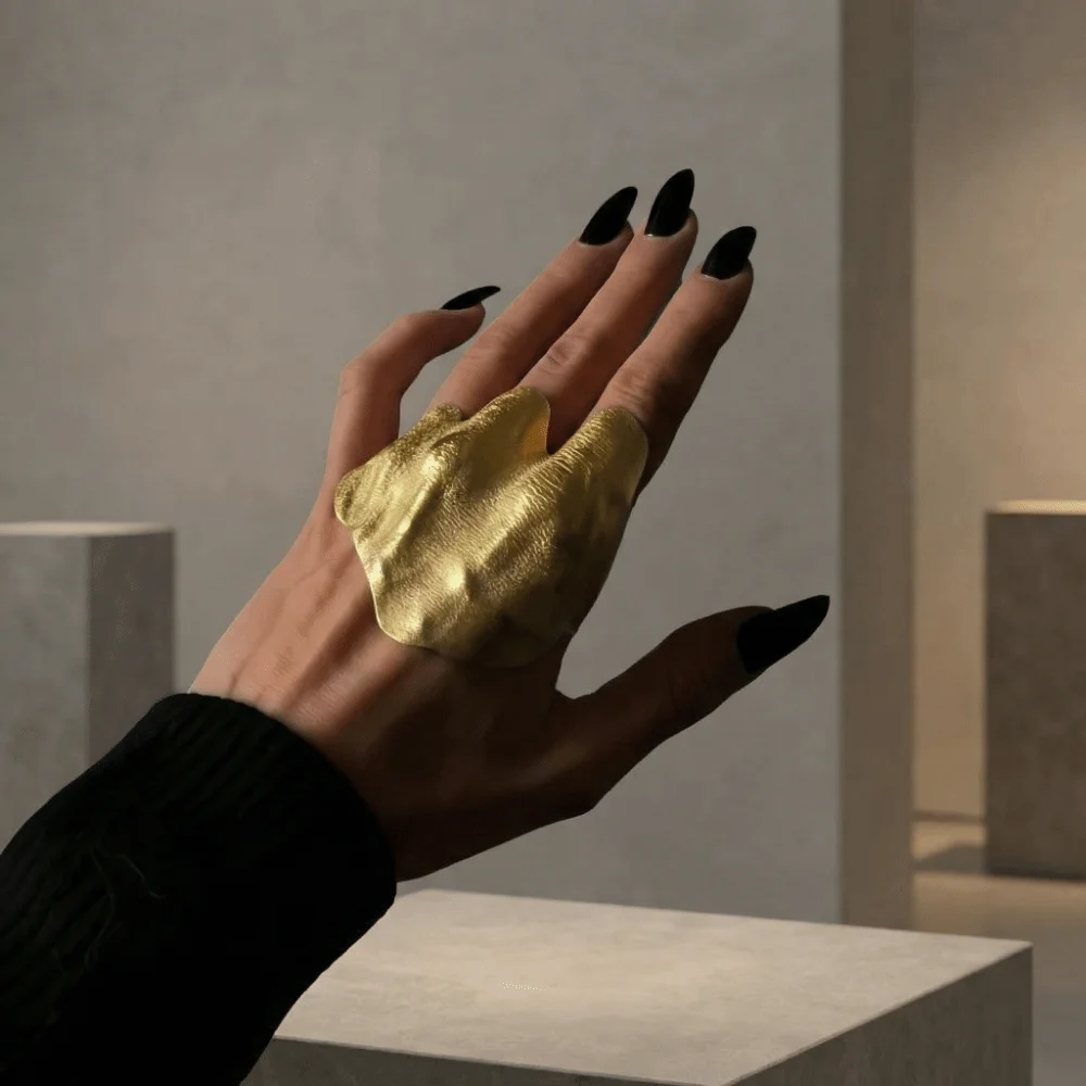 Personality Exquisite Irregular Ring Vintage Light Luxury Wrinkled Joint Ring Funny Finger Accessories Women Men