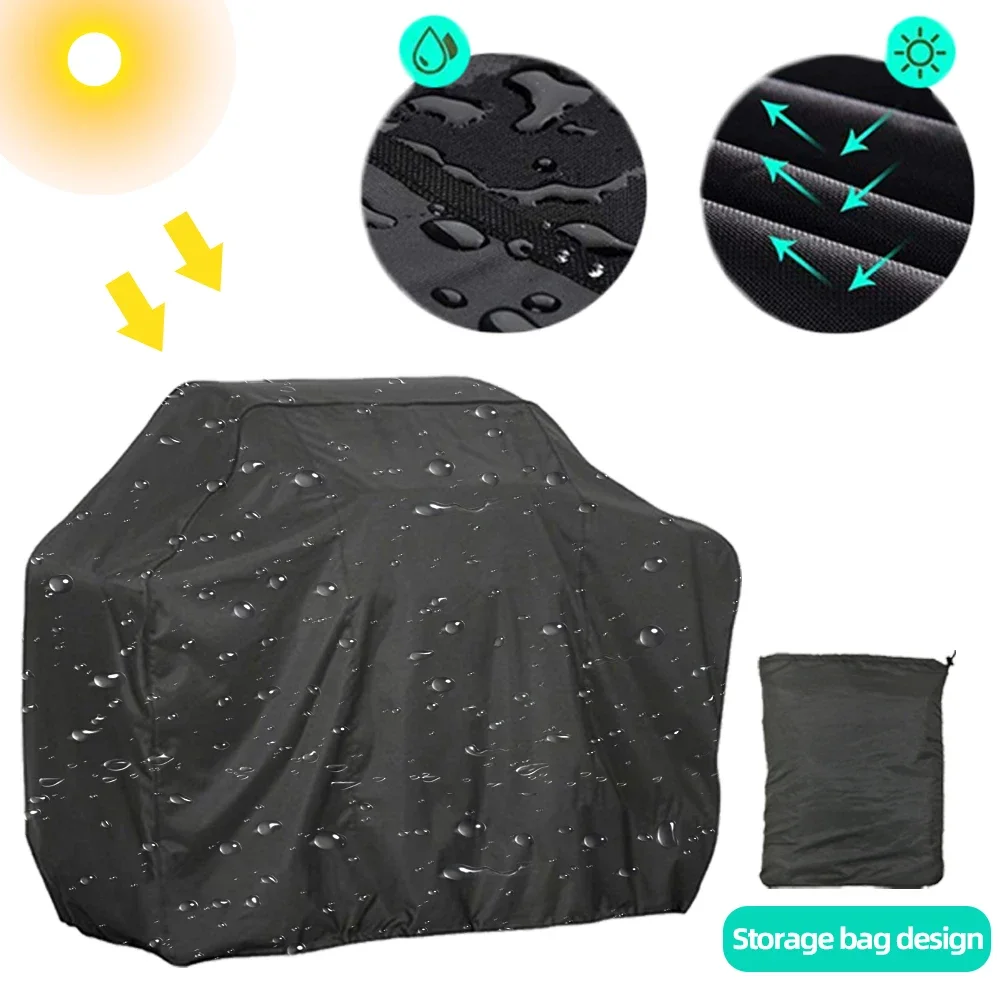 BBQ Cover Outdoor Dust Waterproof Weber Heavy Duty Grill Cover Rain Protective Outdoor Resistant Barbecue Charcoal Grill Cover