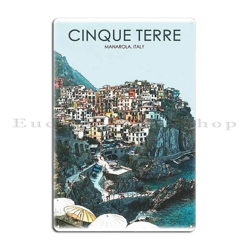 Cinque Terre Travel Manarola Italy Metal Plaque Cinema Wall Mural Club Bar Club Customized Tin Sign Poster