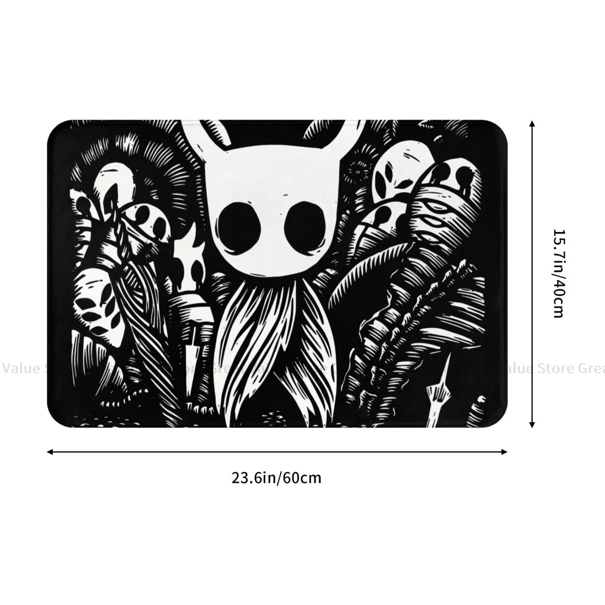 Hollow Knight Game Bath Non-Slip Carpet Ghost Knight Bedroom Mat Entrance Door Doormat Home Decoration Rug