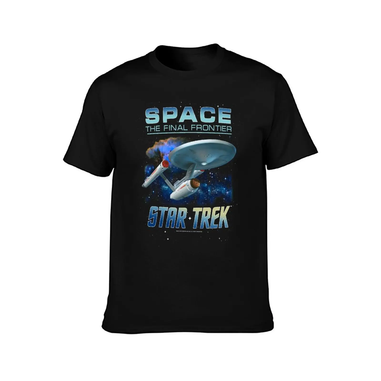 Star Trek Original Series The Final Frontier Enterprise Portrait T-Shirt Work Basic Short Sleeve Top T-Shirt