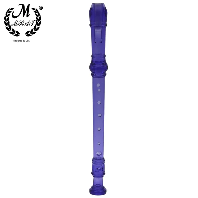 M MBAT Transparent 8 hole Recorder ABS Removable Flute Woodwind Musical instrument Rainbow Seven Colors with Cleaning Rod 2