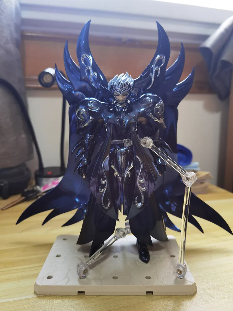 รูปปั้นผ้า2ชิ้นดั้งเดิมของ Bandai Saint Seiya ตุ๊กตาขยับแขนขาได้ Bleach Thanatos EX 2ชิ้นที่เก็บในตำนานของสะสมของแท้รูปปั้นตกแต่งตุ๊กตาของขวัญ