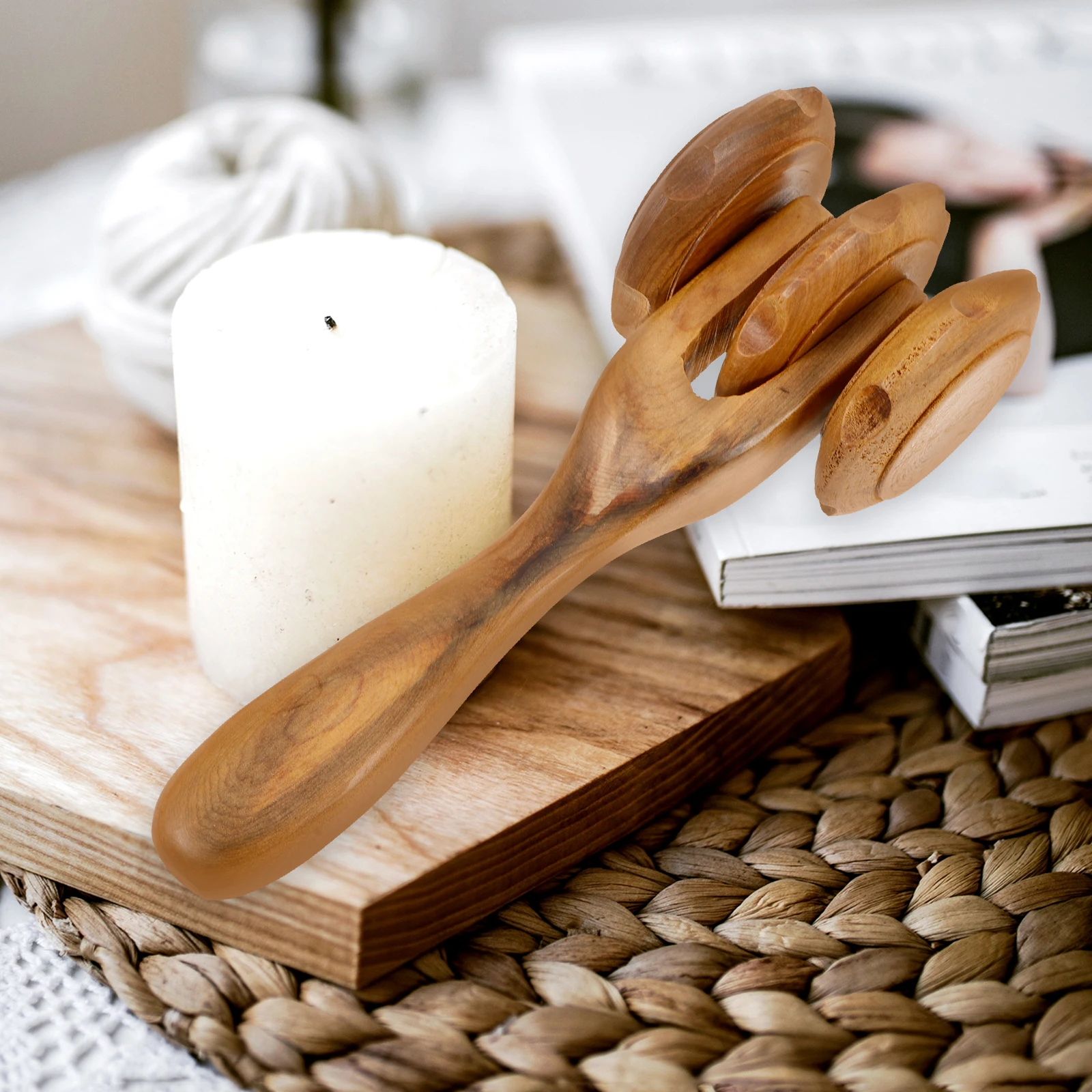 

Wooden Roller Body Muscle Massager Handheld Calf Neck Back Leg Foot Massage Tool Portable Lightweight Body Roller Handheld