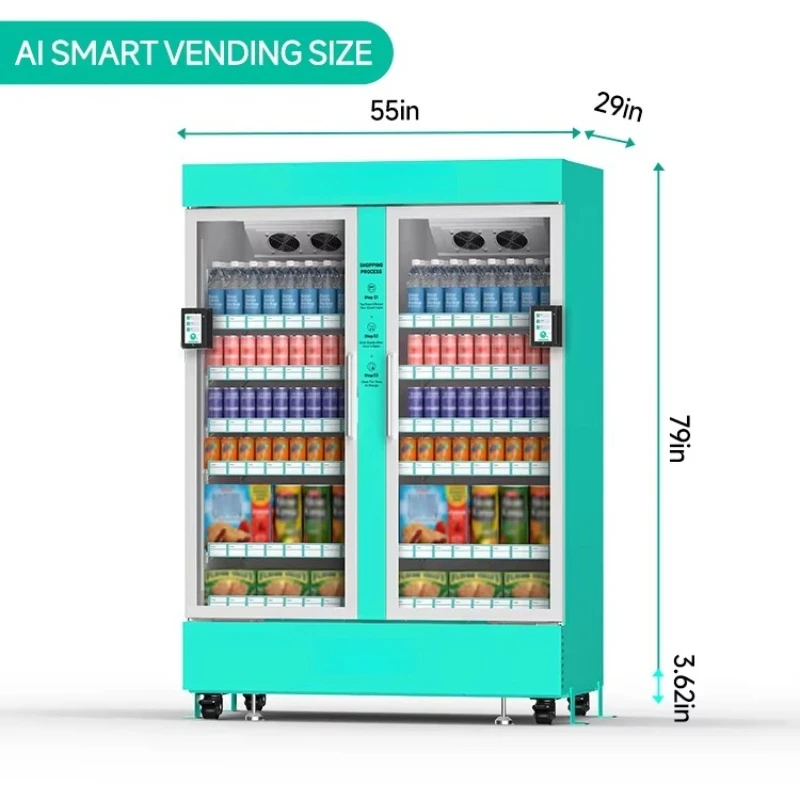 

Customized Automatic Combo Food Vending Machine Self Service Intelligent Snack Dispenser Anti Theft Design For Commercial
